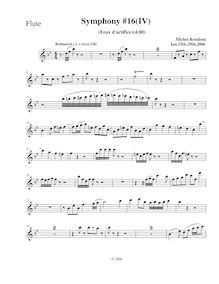 Partition flûte, Symphony No.16, Rondeau, Michel par Michel Rondeau