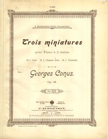Partition complète, 3 Miniatures, Op.18, Konyus, Georgy