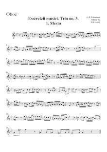 Partition hautbois, Trio Sonata, TWV 42:g5, G minor, Telemann, Georg Philipp