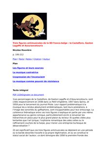 Tintin sur le divan & psychanalyse de Hergé / Trois figures antimusicales de la BD franco-belge : la Castafiore, Gaston Lagaffe et Assurancetourix