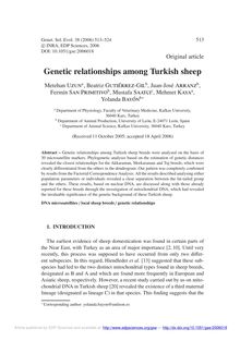 Genetic relationships among Turkish sheep