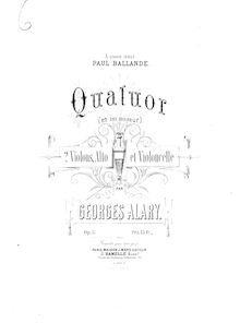 Partition violon 1, corde quatuor No.1, Op.5, E minor, Alary, Georges
