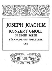 Partition de violon, violon Concerto en G, Konzert Gmoll in Einem Satze für Violine und Pianoforte, Op.3