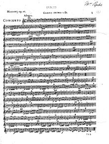 Partition cor 1 (D), Piano Concerto No.26, Krönungskonzert ; Coronation Concerto