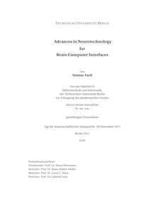 Advances in Neurotechnology for Brain Computer Interfaces [Elektronische Ressource] / Siamac Fazli. Betreuer: Klaus-Robert Müller