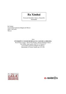 INVERSIÓN Y USO DE REMESAS: EL CASO DE LA RIELERA (INVERSION AND THE USE OF REMITTANCES: THE CASE OF LA RIELERA)
