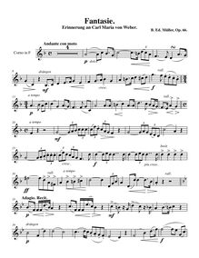 Partition cor , partie, Erinnerung an Carl Maria von Weber, Op.66