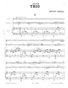 Partition de piano, Piano Trio, D minor, Sarreau, Gaston