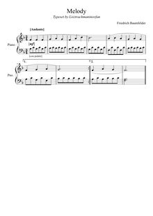 Partition complète, Melody, Lullaby, F major, Baumfelder, Friedrich