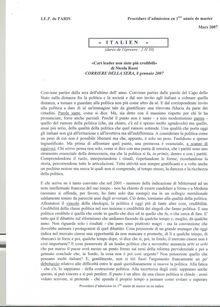 Italien 2007 Admission en master IEP Paris - Sciences Po Paris