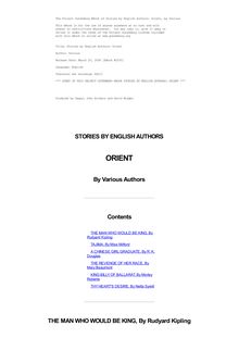 Stories by English Authors: The Orient (Selected by Scribners)