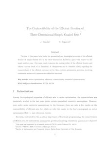 Contractibility of the efficient frontier of three dimensional simply shaded sets