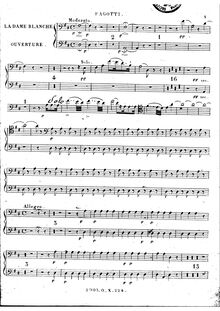 Partition basson 1, 2, La dame blanche, Opéra-comique en trois actes