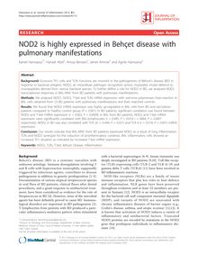 NOD2 is highly expressed in Behçet disease with pulmonary manifestations