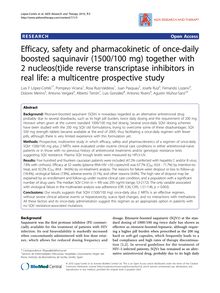 Efficacy, safety and pharmacokinetic of once-daily boosted saquinavir (1500/100 mg) together with 2 nucleos(t)ide reverse transcriptase inhibitors in real life: a multicentre prospective study