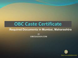 Other backward classes Caste Certificate Online-Documents- OBCkalyan