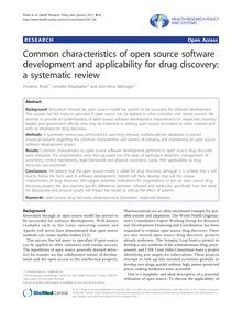 Common characteristics of open source software development and applicability for drug discovery: a systematic review