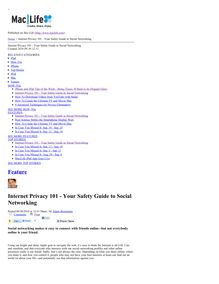 Feature Internet Privacy 101 - Your Safety Guide to Social Networking