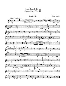 Partition cor 1 (E), 2 (G, E), Symphony No.44 en E minor Mourning