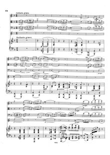 Partition , Andante grave (monochrome), quintette pour Piano, cordes et cor