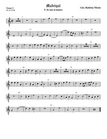 Partition ténor viole de gambe 3, octave aigu clef, Madrigali a 5 voci, Libro 2 par Giovanni Battista Mosto