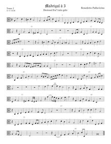 Partition ténor viole de gambe 2, alto clef, Madrigali a 5 voci, Libro 2 par Benedetto Pallavicino par Benedetto Pallavicino
