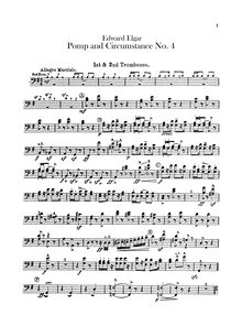 Partition Trombone 1, 2, 3, Tuba, Pomp et Circumstance, Op.39, Elgar, Edward par Edward Elgar