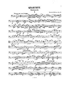 Partition de violoncelle, Piano quatuor, D minor, Hofmann, Heinrich