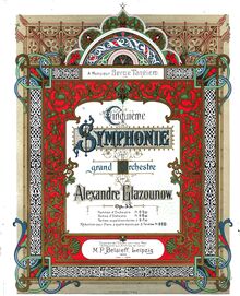 Partition complète, Symphony No.5, Op.55, Glazunov, Aleksandr