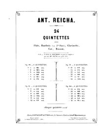Partition hautbois, vent quintette, Reicha, Anton par Anton Reicha