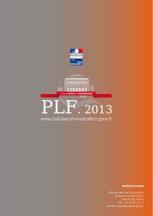 PLF 2013: Budget 2013 - Culture et communication