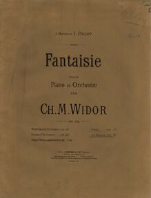Partition couverture couleur, Fantasy pour Piano et orchestre, Op.62