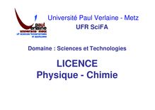 Licence de physique chimie et mathématiques - Licence ...