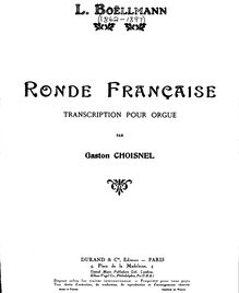 Partition complète, Ronde Française, Op.37, Boëllmann, Léon