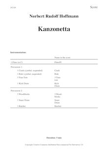 Partition complète (anglais notes), Kanzonetta, Hoffmann, Norbert Rudolf