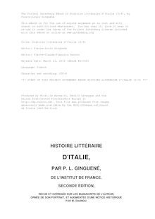 Histoire littéraire d Italie (3/9) par Pierre