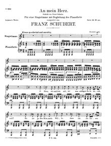 Partition complète, An mein Herz, D.860, To My Heart, A minor, Schubert, Franz par Franz Schubert
