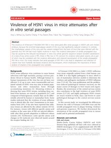 Virulence of H5N1 virus in mice attenuates after in vitroserial passages