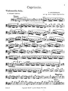 Partition violoncelle Solo, Capriccio, Op.24, Goltermann, Georg