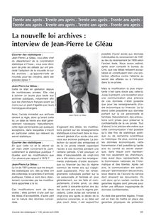 La nouvelle loi archives : interview de Jean-Pierre Le Gléau