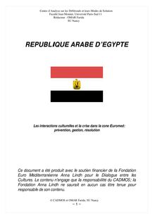 REPUBLIQUE ARABE D EGYPTE