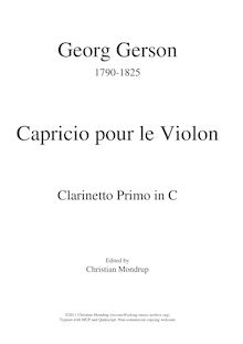 Partition clarinette 1 en C, Capriccio pour violon et orchestre