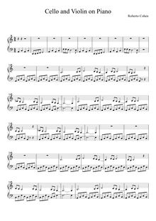 Partition complète, violoncelle et violon on piano, C major, Cohen, Roberto Cesar