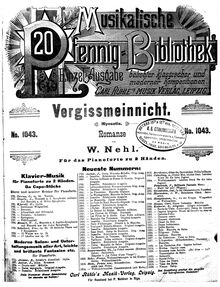 Partition complète, Vergissmeinicht, Romanze, A major, Nehl, Wilhelm