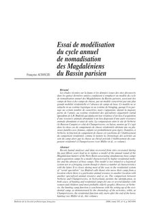 Essai de modélisation du cycle annuel de nomadisation des Magdaléniens du Bassin parisien  - article ; n°4 ; vol.103, pg 683-694