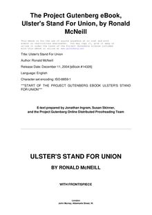 Ulster s Stand For Union