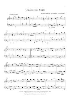 Partition complète,  pour clavecin No.5, Suite in F-Dur, Dieupart, Charles