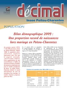 Bilan démographique 2009 : une proportion record de naissances hors mariage en Poitou-Charentes