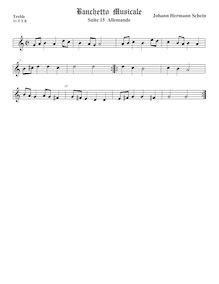 Partition viole de gambe aigue, Banchetto Musicale, Schein, Johann Hermann par Johann Hermann Schein