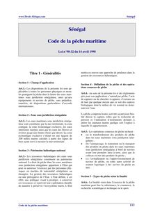 Code peche.. - Senegal - Code de la peche maritime